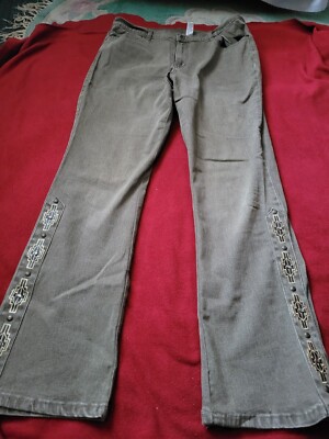 DG2 Olive Embroidered/Studded Jeans-14-