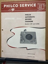Original Philco Service Manual for Record Changer Player circa 1946  Select One