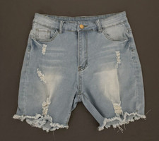 Shein Shorts Womens Size Medium 6 Denim Distressed High Rise Medium Wash