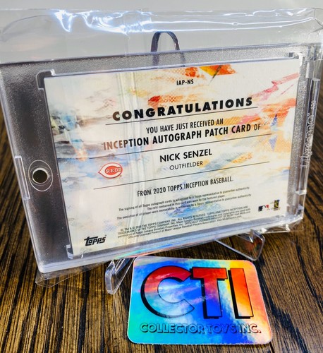 Topps Inception Nick Senzel 2020 "Parche paralelo Magenta autógrafo" - automático 35/75 - Imagen 2 de 3