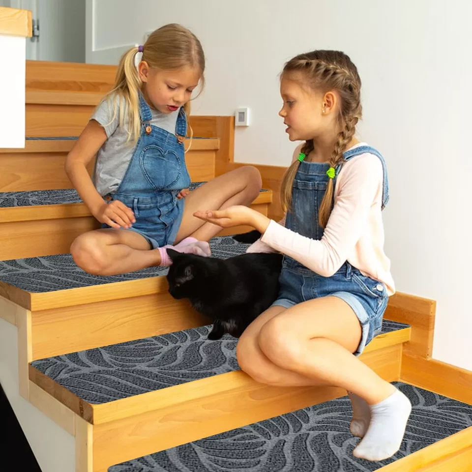 15 piezas de peldaños de escalera antideslizantes para peldaños de madera peldaños de escalera alfombra interior, 8 * 30 pulgadas Foto 3 de 4