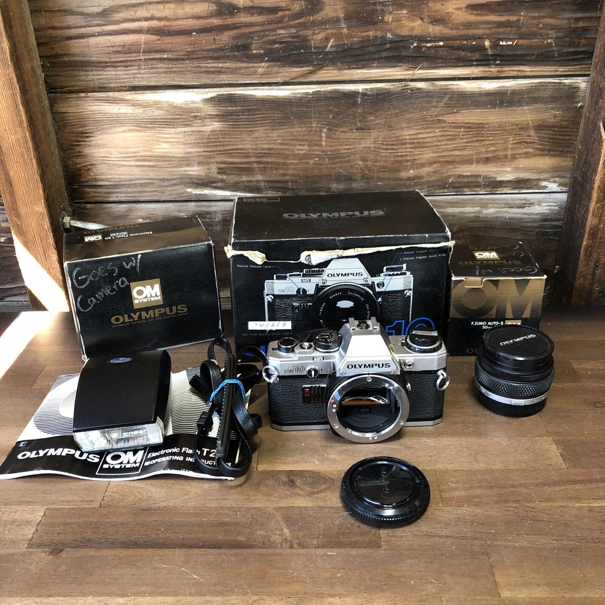 Vintage OLYMPUS OM-10 35mm Film Camera ZUIKO Auto-S 50mm f/1.8