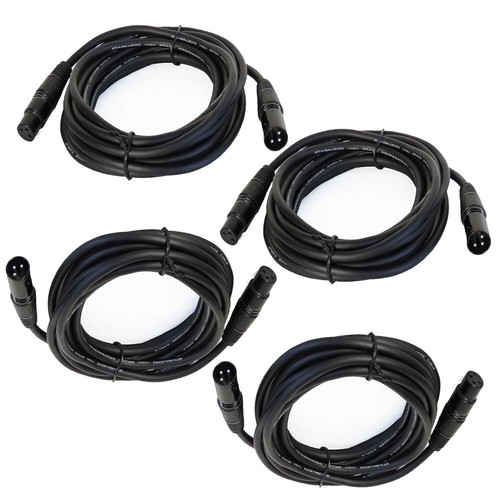 4 Male to Female Mixer 25ft Audio Cable Powered Speaker 3Pin Shielded XLR Cables - 第 1/16 張圖片