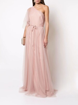 Marchesa Notte Bridesmaids one shoulder flutter bridesmaid gown Size 12 |  eBay