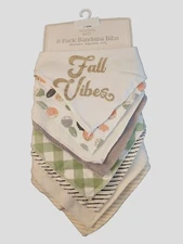 NEW modern baby girl 8 pk bandana bibs adjustable 2-ply snaps Fall Pattern B5