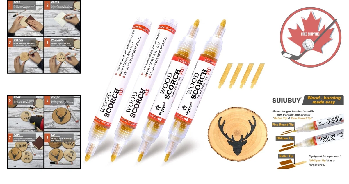  SUIUBUY Scorch Pen Marker - 2 PCS Wood Burning Pen