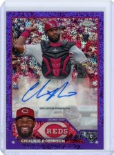 2023 Topps Chrome Update Chuckie Robinson Purple Speckle Refractor Auto RC #/299