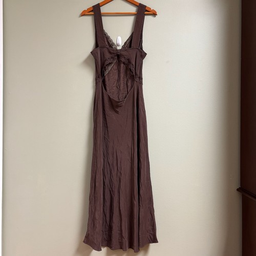 Robe maxi babydoll femme Réforme Provence soie taille XL dentelle Y2K coquette - Photo 5/14