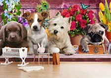 Papier peint 3D chiots mignons C07 peinture murale papier peint photo amovible Adrian Chesterman Zoe