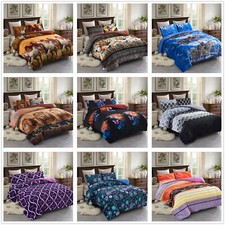 3-Piece Micromink Sherpa-Back Comforter Set Reversible Down Alternative Blanket