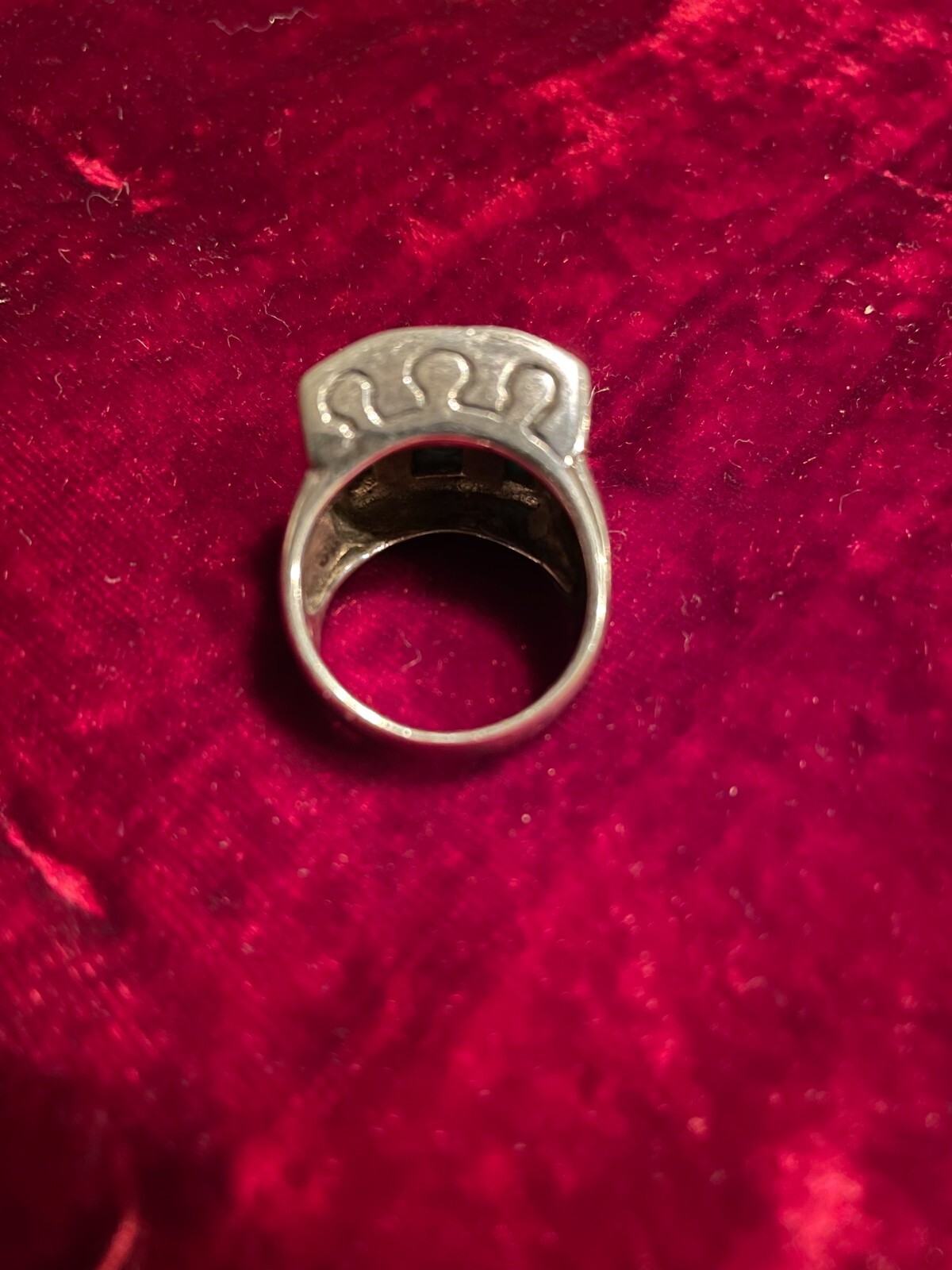 MT501 3-stone Turquoise & .925 Sterling Silver Ri… - image 2