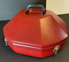 Hat Storage / Carrier Red Plastic Black Handle
