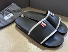 NIB Thom Browne  Logo Slides Sandal Dark Gray Size 8 US/41 Eu Italy