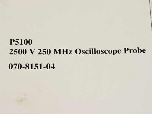 Tektronix Instruction manual P5100 2500 V 250 MHz - Picture 3 of 3