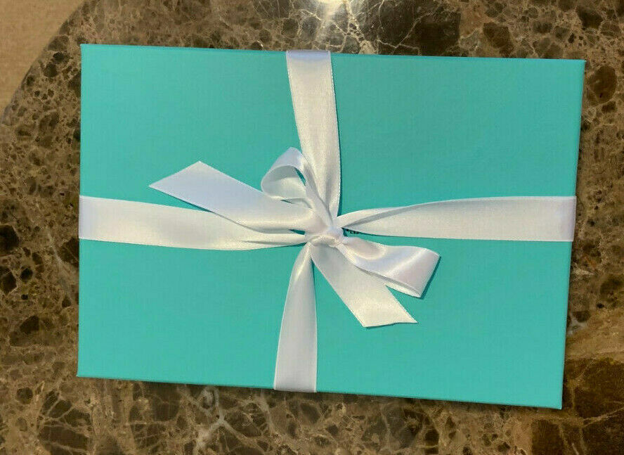 TIFFANY & CO. OUTER BOX, RIBBON and BLANK CARD 11 1/4 TIFFANY & CO. OUTER BOX, RIBBON and BLANK CARD 11 1/4