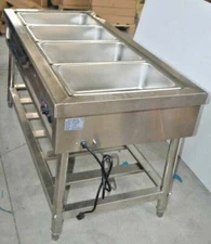 Enhanced Buffet Food Warmer 4-Pans 110V Electro-thermal Food Warmer with Stand