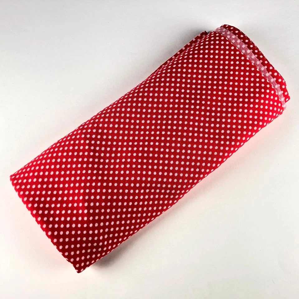 De Colección Años 50 60 Tela Material Poliéster Tejido Rojo Blanco Lunares Textil 67" x 61" Foto 4 de 4