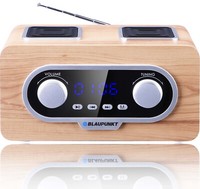 Blaupunkt PP5.2CR Tragbares Fm-Radio Aux Usb MP3 Holz Design Retro Antenne