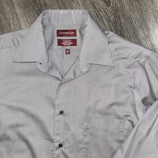 Covington Men  s Med 15-15.5 32-33 Gray Wrinkle Free Stain Free Shirt Long Sleeve