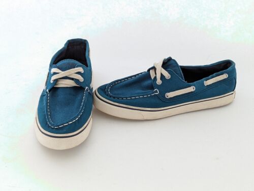 Womens SPERRY Top Sider Biscayne Teal STS92554  Canvas Boat Shoes Size 7.5  - Picture 1 of 9