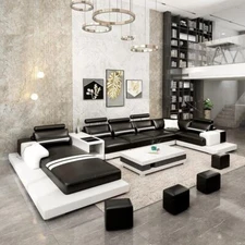 Urban Trend Luxurious Leather Sectional Sofa Set