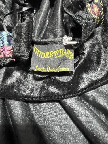 Moulin Rouge Costume Adult Women Large Halloween Black Velour Mini Dress Cabaret - Picture 5 of 10