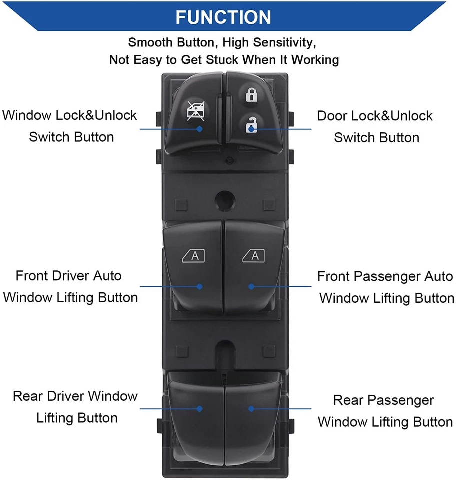 Window Control Switch for Nissan Altima Pathfinder Murano Maxima Kicks 2013-2020 Foto 2 de 4