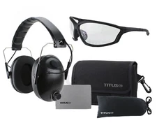 TITUS INSTANT ON SMART ELECTRONIC EAR MUFFS &  EYE GLASS SHOOTING RANGE HIGH NRR