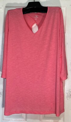 AVE Leisure Plus Size 22-24 women active Top Lightweight Stretch Coral New