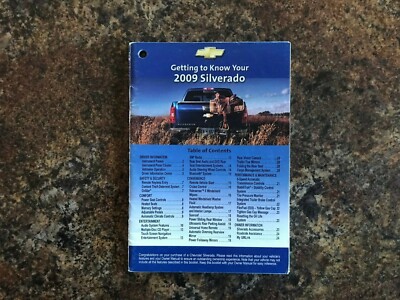 2009 Chevrolet Silverado Quick Reference Guide Part Of Owners Manual Set Ebay