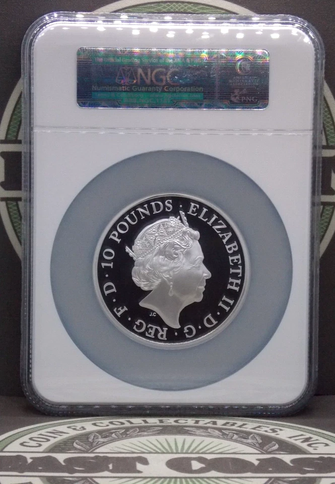 Gran Bretaña 2015 *Britannia* 5 oz prueba .999 plata fina NGC PF70 #216 FS ECC&C Foto 4 de 4