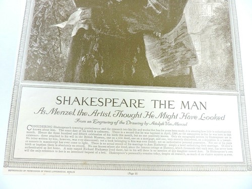 Shakespeare der Mann Menzel Vintage Druck Rückseite Taft What President Can Do Artikel - Bild 4 von 11