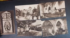 postcard lot 5 Stoke Poges Church England porch yew Gray's Penn pew Spire