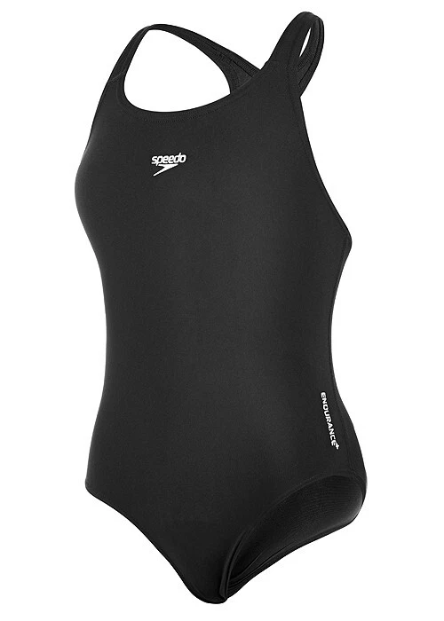 Speedo ECO Endurance+ Medalist Girls Swimsuit Swimming Costume Black 2025 BNWT - Image 3 of 4