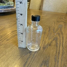 Vintage Embossed Glass Lavoris Bottle with Cap Early Vintage Empty Mouthwash