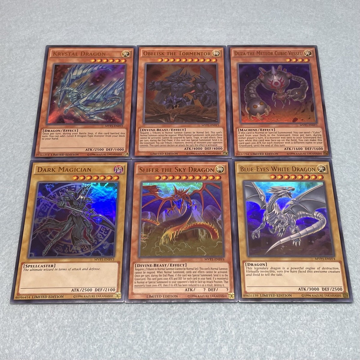 Yugioh Blue Eyes White Dragon + Dark Magician + Egyptian God 6 Card Set  DSOD