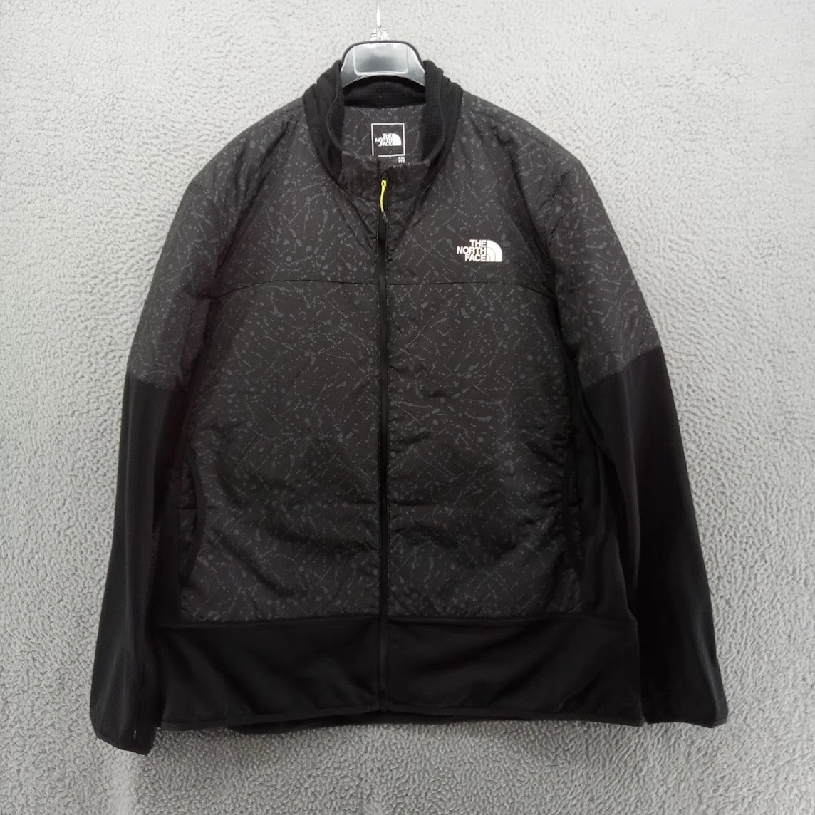 North Face Jacket Mens XXL Black Abstract Graffitti Winter Warm Pro Full Zip