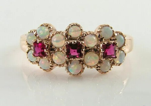 Women's Cocktail Daisy Ring 2Ct Round Cut Simulated Opal 14K Yellow Gold Plated - Picture 4 of 6