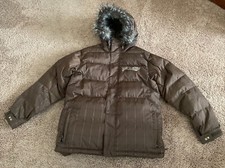 NEW--BURTON Snowboard/Ski/Winter Jacket Boy  s Size Large Brown Hooded Down