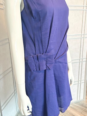 Jil Sander Pleated Bow Mini Dress in Blue - Size 36/small | eBay