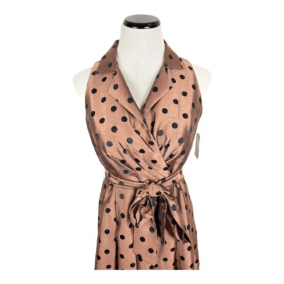 brown spotty dress pretty woman Thinking About You Linen Maxi Dress main image 0