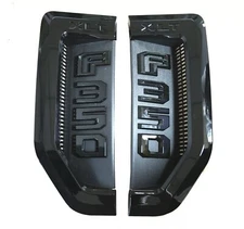 2Pcs for 2017-2022 F-350 XLT Emblems Super Duty Sport L/R Fender Badge Black
