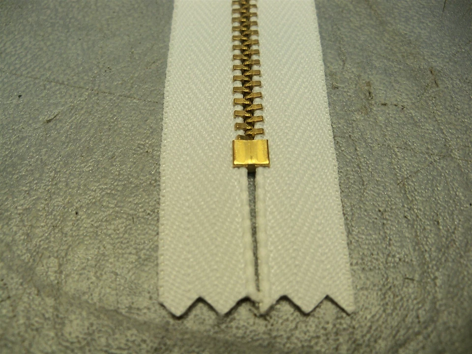 5" Zipper White closed End Golden Brass YKK YGRC-459 Lot of 116 - Image 3 of 4