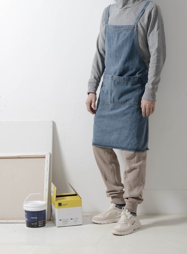 Jeelow Cotton Denim Blue Jean Cooking Kitchen Garden Apron For Men Women Pockets - Picture 3 of 43