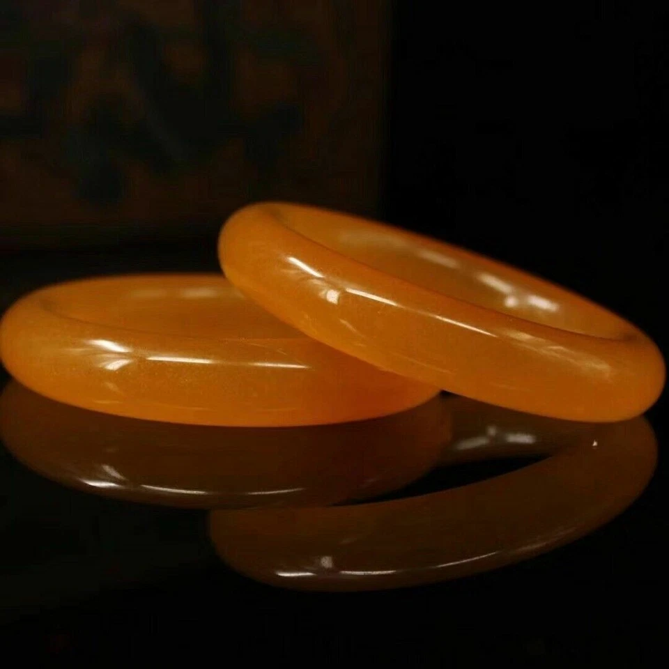 Pulsera Jade Naranja Colección Corte Dinastía Qing China + Caja Foto 4 de 4