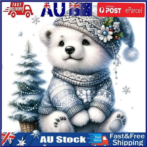 5D DIY Full Round Drill Diamond Painting Bear Kit Home Decor Art Craft 30x30cm N