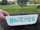 Vintage Pyrex Turquoise Amish Butterprint 1.5 quart Baking Dish 0503 No Lid MCM