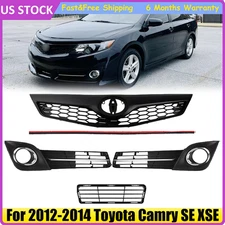 For 2012-2014 Toyota Camry SE Front Upper & Lower Grille + Fog Light Cover Set