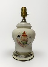 Kitschy Whimsi Vintage Humpty Dumpty Nursery Lamp Reverse Painted Glass - AS IS