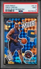 Vince Carter 2025 Topps Finest Muse-Blue Geometric /75 PSA 9